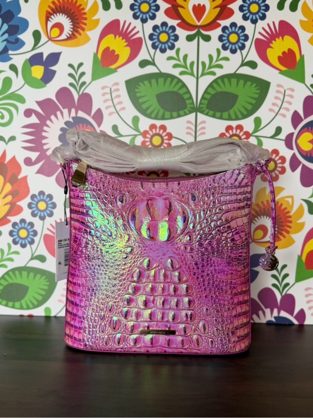 Brahmin Katie PURPLE IRIS crossbody NWT GREAT PLACEMENT WRAPPED STRAP FIRM